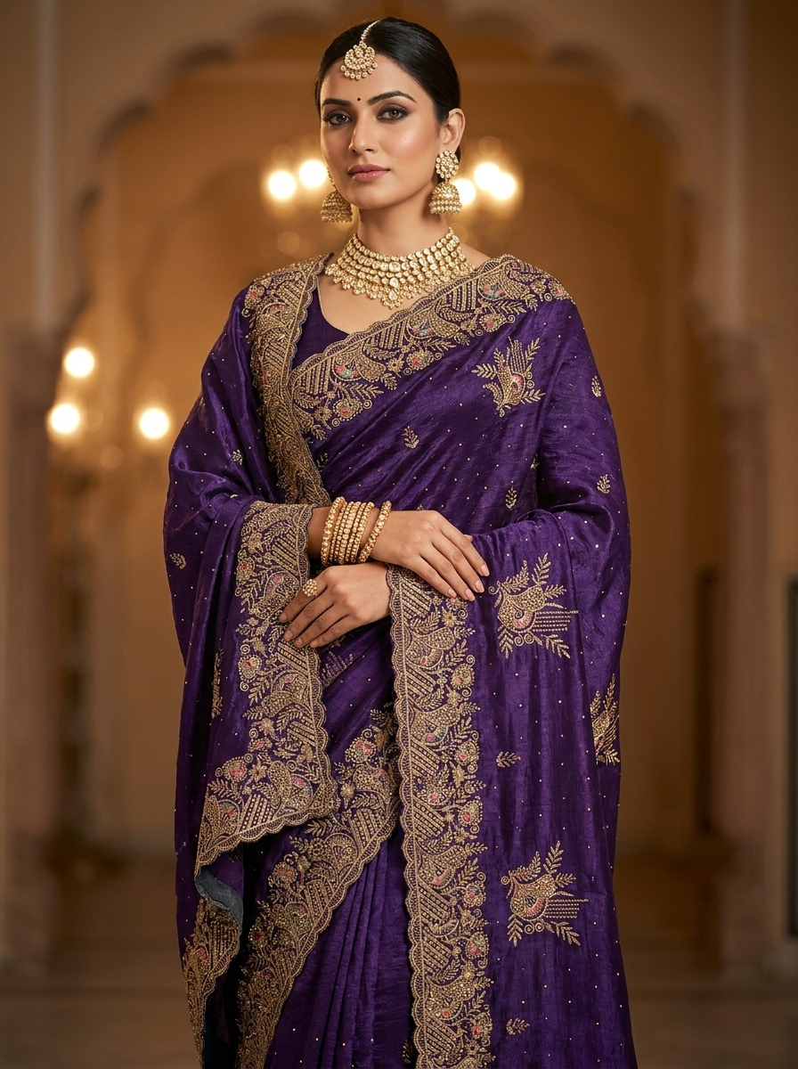 Zari Silk with Zari-Embroidered Saree