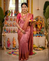 Lavender Zari Silk Festive Radiance