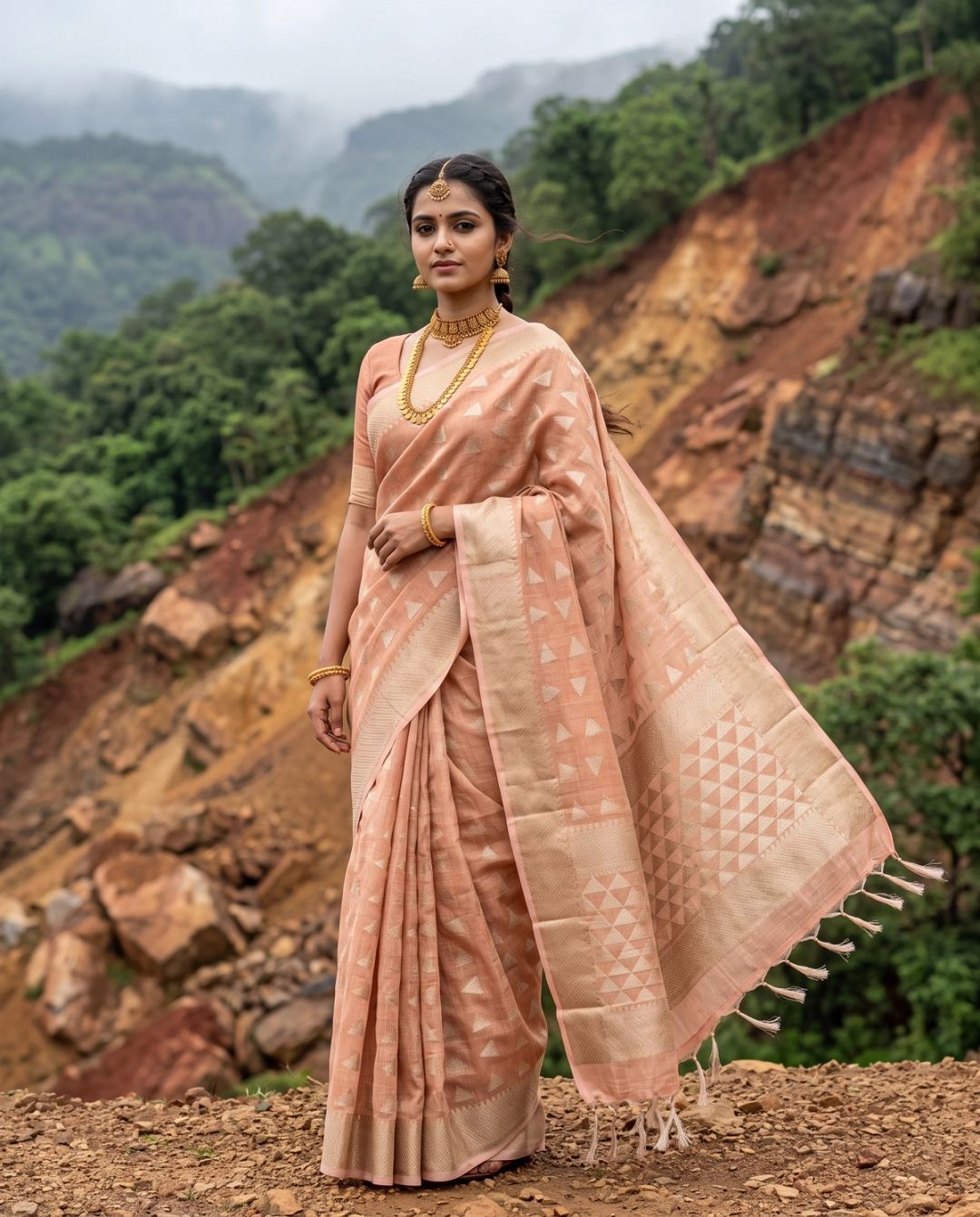 Chanderi Lenien Diamond Butta Fancy
