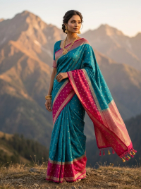Emerald Green Banarasi Saree