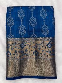 Teal Blue Zari Heritage Temple Elegance Saree