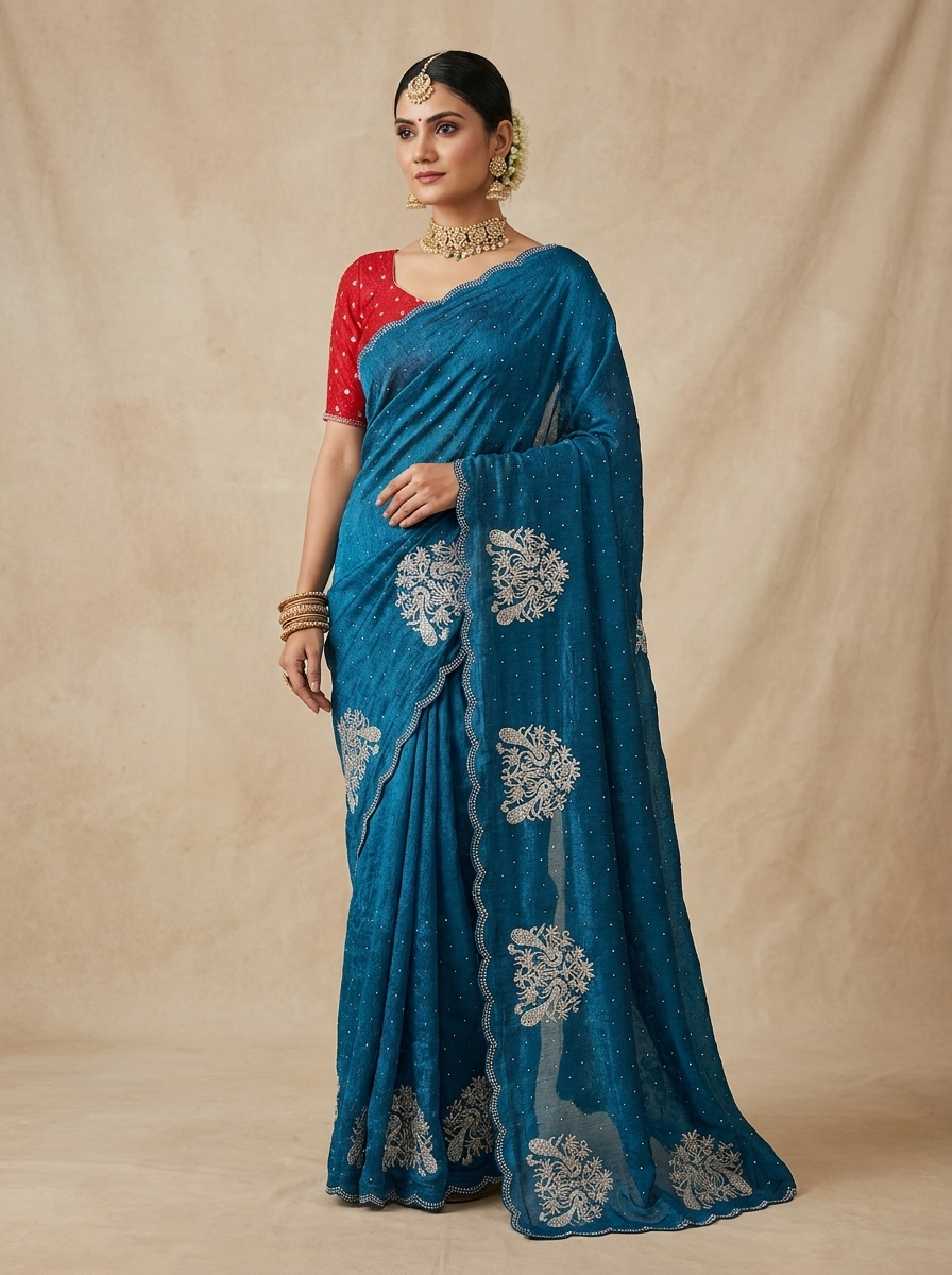 Burgundy Festive Elegance Saree