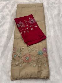 SIMMER GEORGETTE WITH KHATHAN WORK
