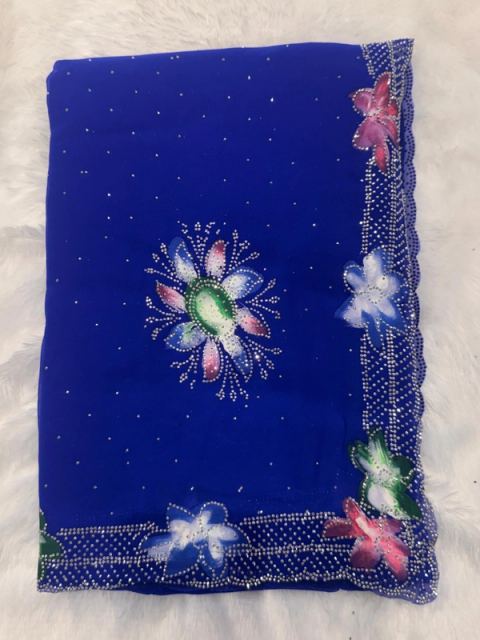 GEORGETTE FESTIVAL SILK WITH BRUSH WORK