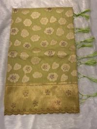 Mauve Elegance Floral Cotton Saree