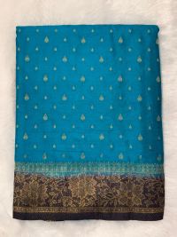 Deep Blue Pink Zari Elegance