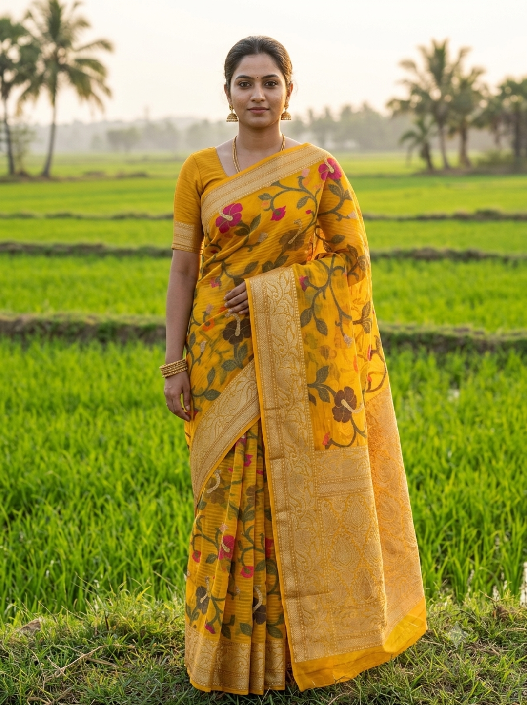 Chanderi Weaving Floral Design