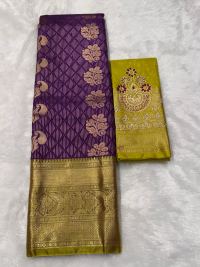 Purple Silk Zari Temple Radiance