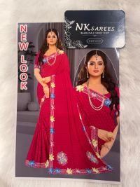 GEORGETTE FESTIVAL SILK WITH BRUSH WORK