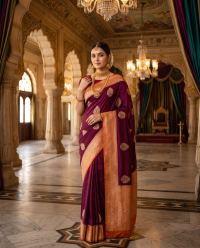 Maroon Gold Zari Heritage Splendor