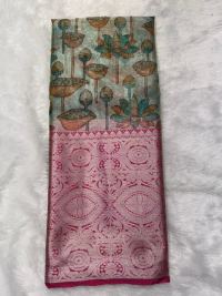 Pink Green Floral Coastal Serenity
