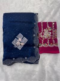 Navy Blue Zari Festive Marriage Elegance