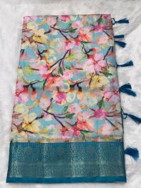 Teal Blue Floral Alpine Charm