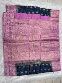 Teal Blue Pink Zari Splendor Banarasi Saree