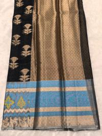 BLACK ZARI WEAVING BANARASI BORDER
