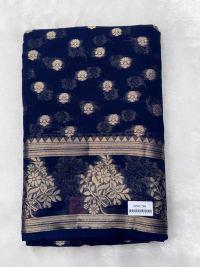 Navy Blue Zari Bridal Radiance Festive Saree