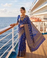 Royal Blue Zari Cruise Heritage