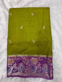 Lime Green Purple Sravanamasam Saree