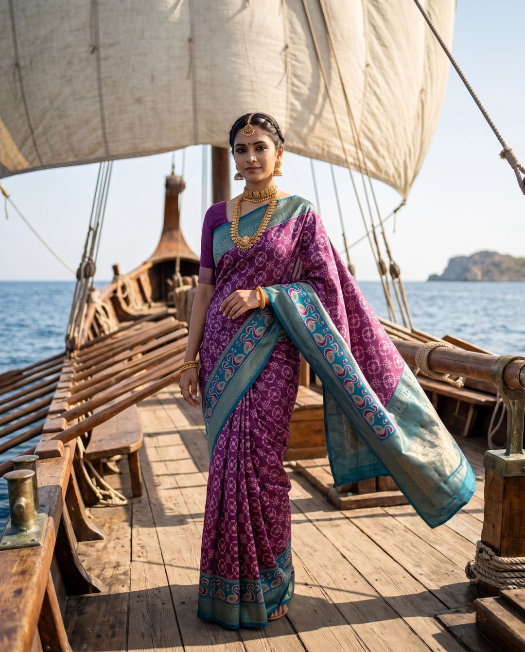 Magenta Silk Coastal Voyage Elegance