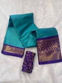 Teal Blue Purple Zari Festive Regal