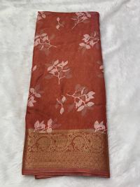 Rust Red Floral Grace Saree