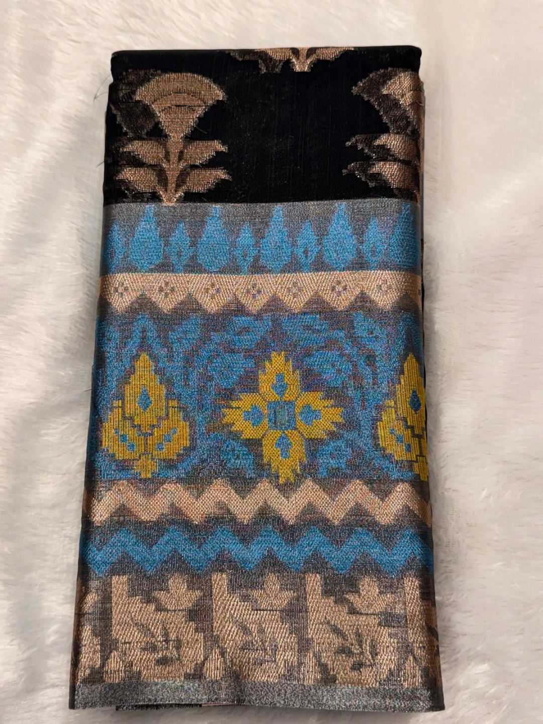BLACK ZARI WEAVING BANARASI BORDER