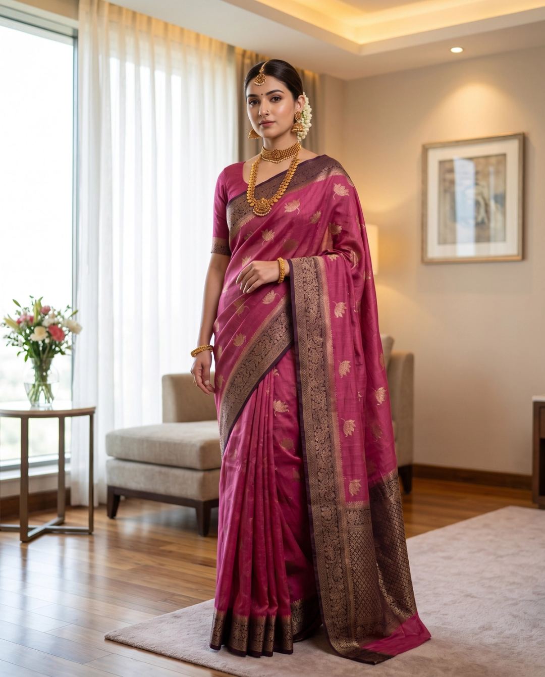 Magenta Silk Bridal Splendor