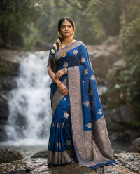Purple Zari Silk Tanishq Saree