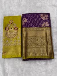 Purple Silk Zari Temple Radiance