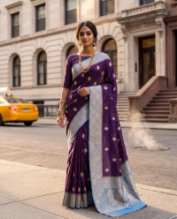 Purple Gold Festive Classic Floral Elegance