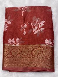 Rust Red Floral Grace Saree