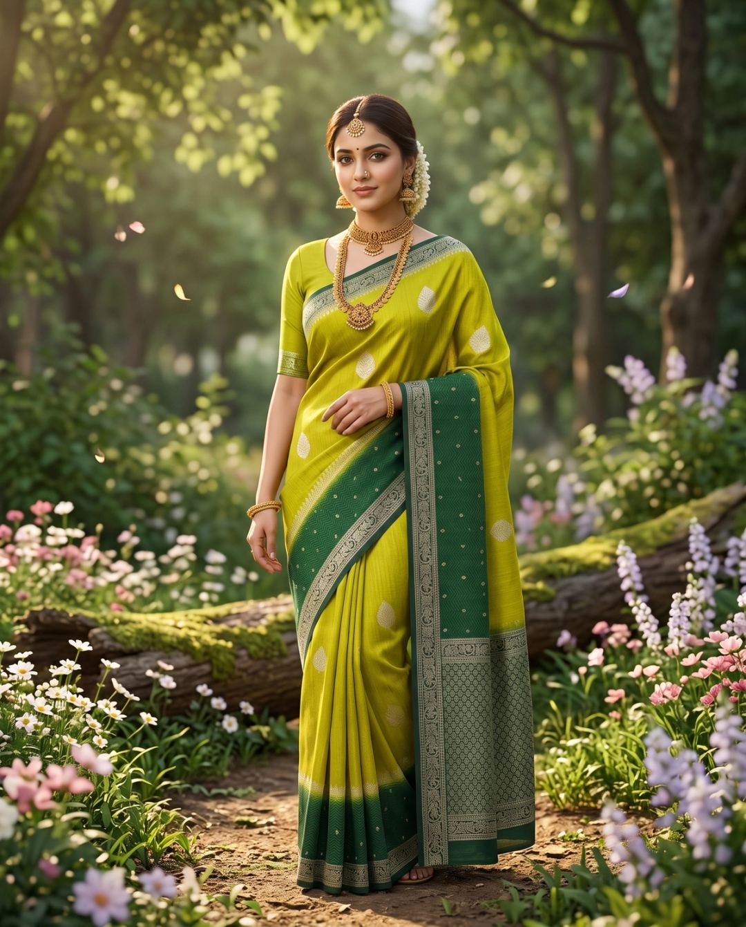 Chartreuse Green Silk Garden Bloom