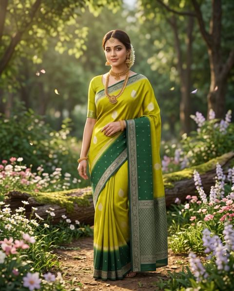 Chartreuse Green Silk Garden Bloom