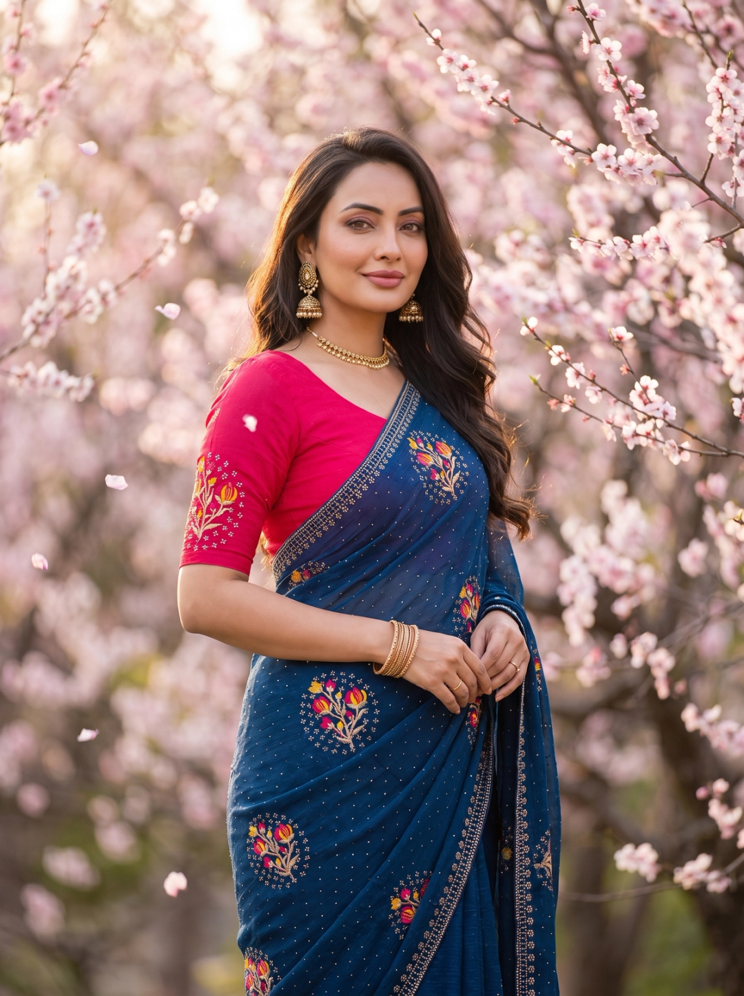 Deep Purple Blum Blossom Sarees