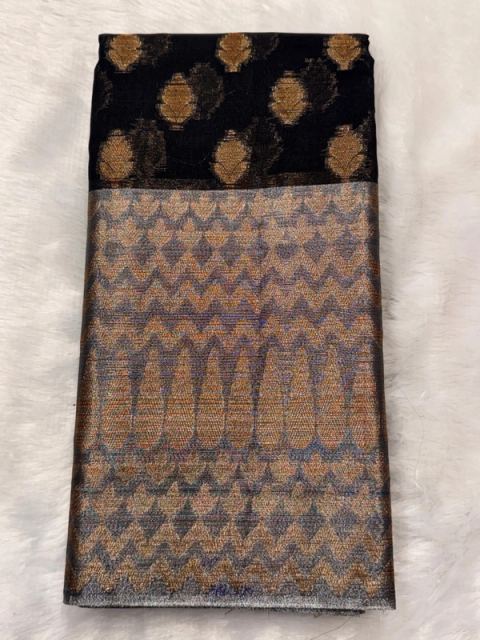 BLACK ZARI WEAVING BANARASI BORDER