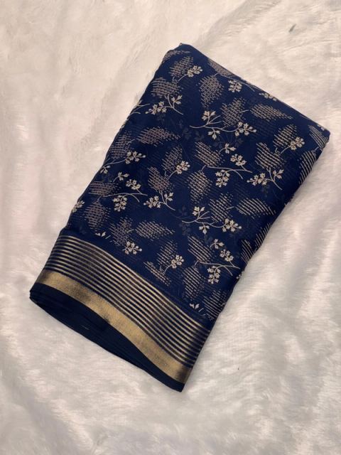 KHADHI CHIFFON WITH ZARI LINNINGS