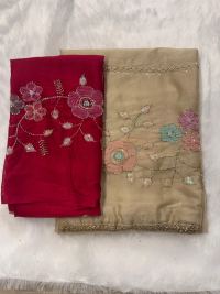 SIMMER GEORGETTE WITH KHATHAN WORK