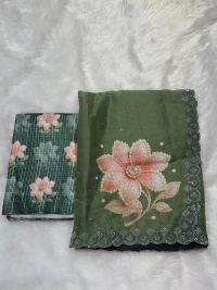 Sage Green Floral Allure Saree