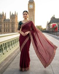 Burgundy Zari Bridal Grace