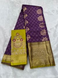 Purple Silk Zari Temple Radiance