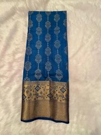 Teal Blue Zari Heritage Temple Elegance Saree