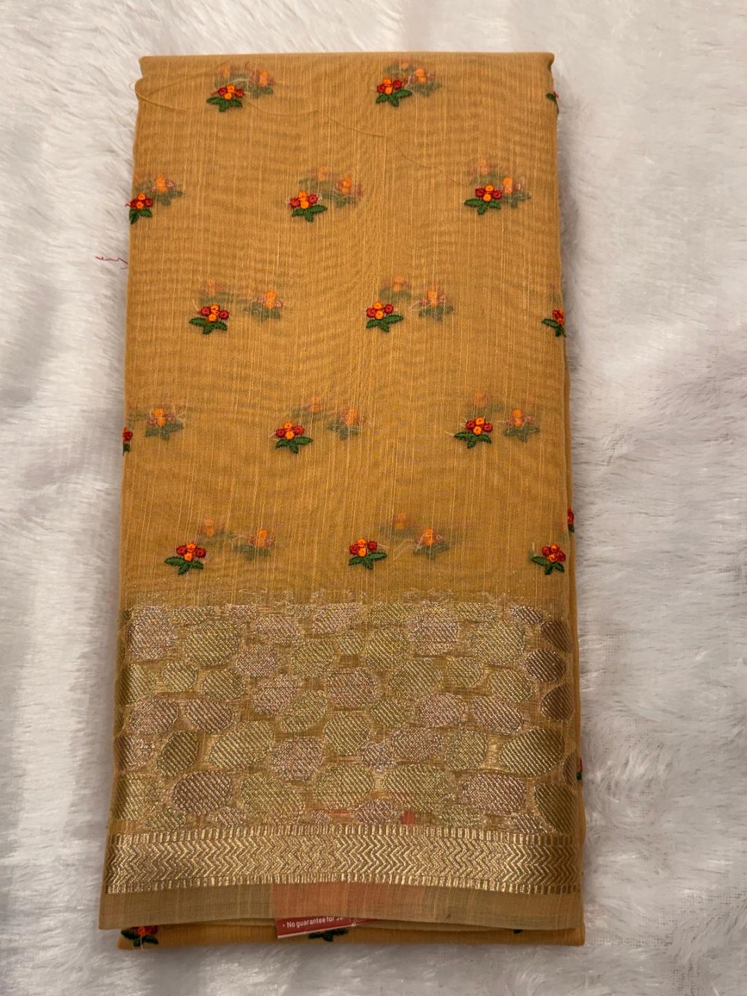 BANARASI CHICKEN WORK LINEN FANCY BORDER