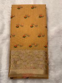 BANARASI CHICKEN WORK LINEN FANCY BORDER