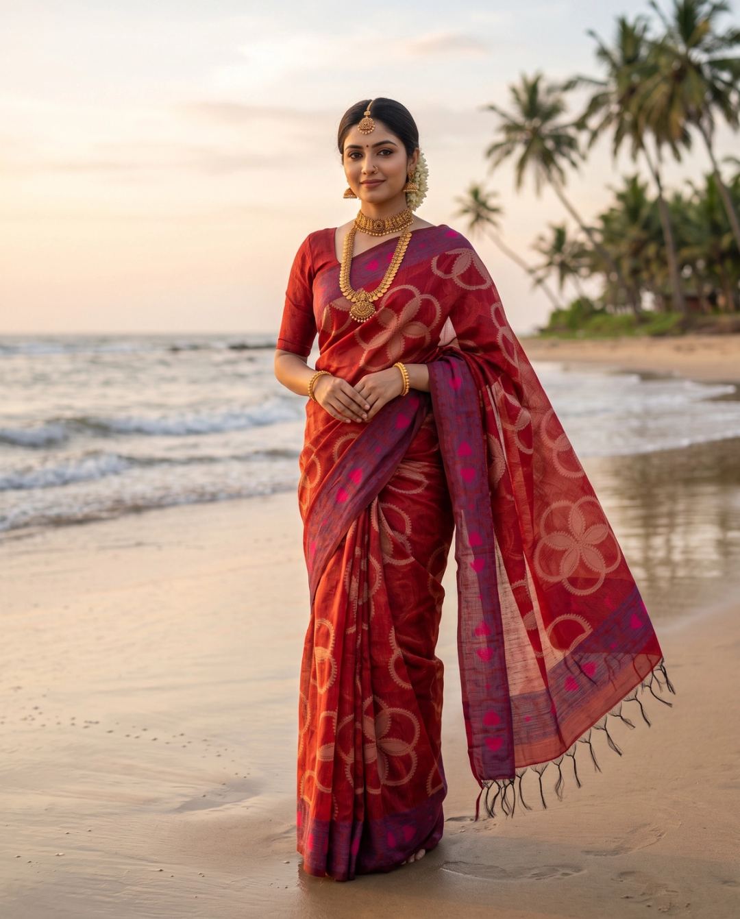 Deep Red Coastal Silk Radiance