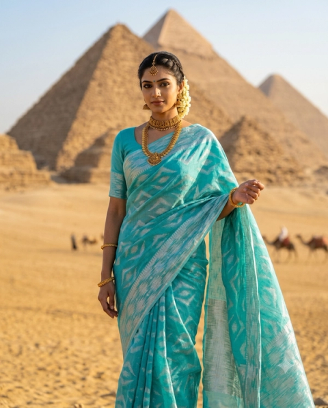 Turquoise Geometric Ethnic Allure