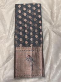 BANARASI WEAVING ROSE ZARI WITH LINEAN