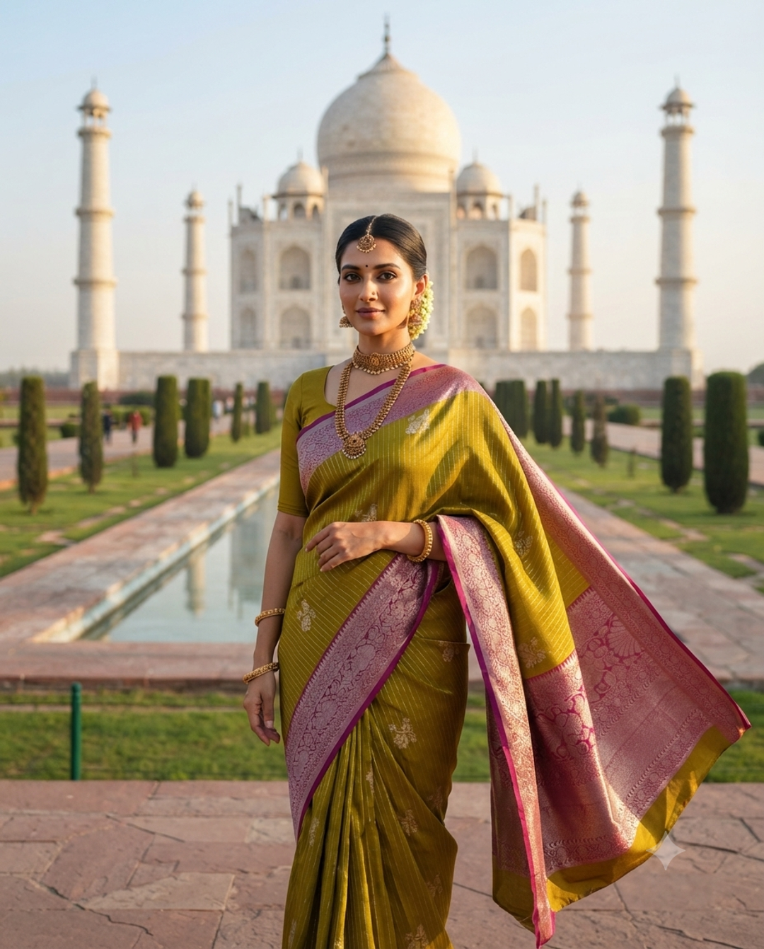Golden Yellow Ethnic Radiance Saree