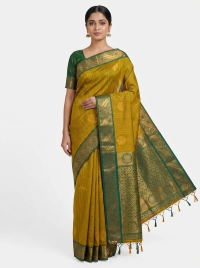 Uppada zari butta weaving