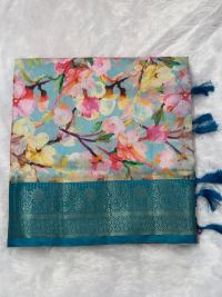 Teal Blue Floral Alpine Charm