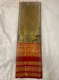 Golden Zari Festive Pattu Floral Saree